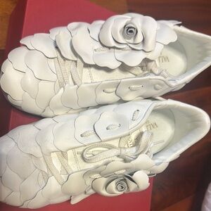 Valentino Women's White Floral Sneakers